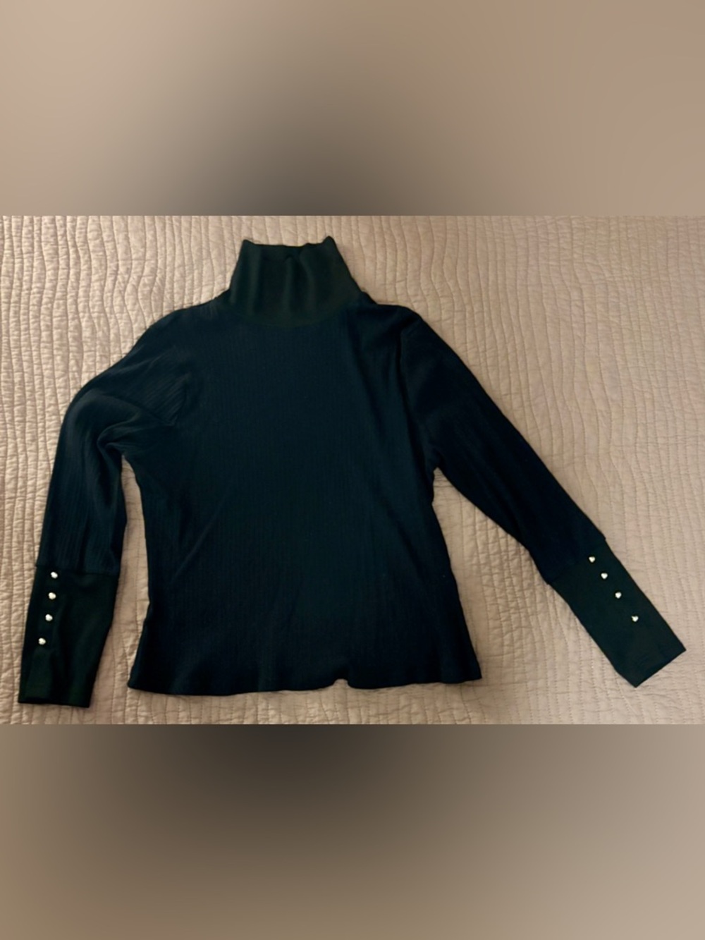 Ribbed Black Turtleneck Long Sleeve Top- XXXL Runs small like an XL